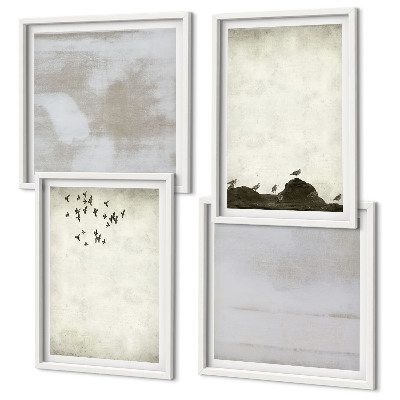 Set de cuadros modernos para salón Textura de bandada de pájaros