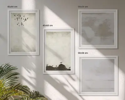 Set de cuadros modernos para salón diseño con textura de bandada de pájaros