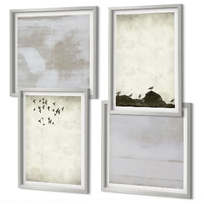 Set de cuadros modernos para salón Textura de bandada de pájaros