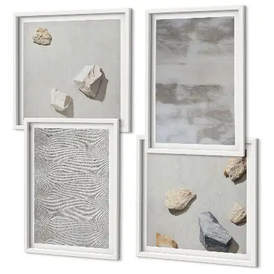 Set de cuadros modernos para salón con diseño de texturas minimalistas