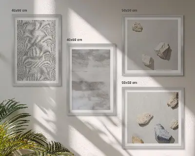 Set de cuadros modernos para salón con diseño de texturas minimalistas