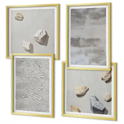 Set de cuadros modernos para salón con diseño de texturas minimalistas