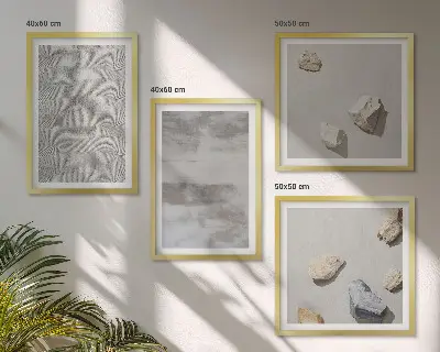Set de cuadros modernos para salón con diseño de texturas minimalistas