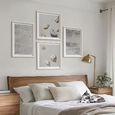 Set de cuadros modernos para salón con diseño de texturas minimalistas