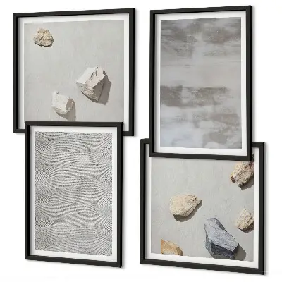 Set de cuadros modernos para salón con diseño de texturas minimalistas
