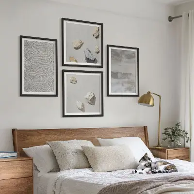 Set de cuadros modernos para salón con diseño de texturas minimalistas