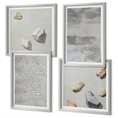 Set de cuadros modernos para salón con diseño de texturas minimalistas