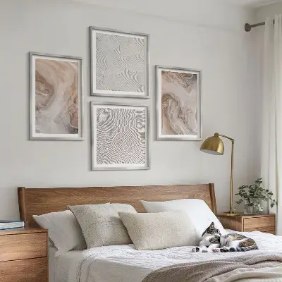 Galería de pared con patrones de textura de piedra de mármol