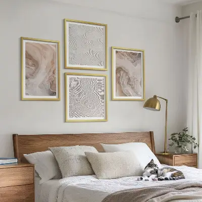 Galería de pared con patrones de textura de piedra de mármol