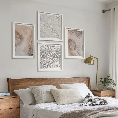 Galería de pared con patrones de textura de piedra de mármol