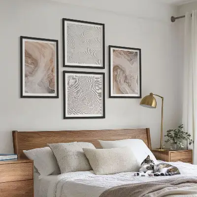 Galería de pared con patrones de textura de piedra de mármol