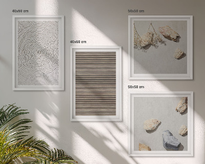 Set de 4 cuadros para salón Texturas naturales de madera y piedras
