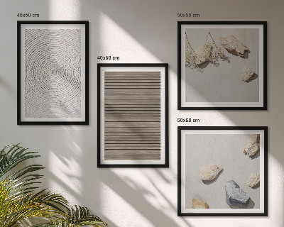 Set de 4 cuadros para salón Texturas naturales de madera y piedras