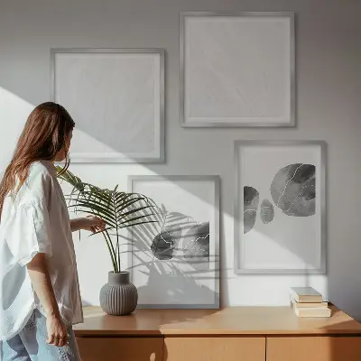 Galería de pared con diseño de salpicaduras de pintura de arte abstracto