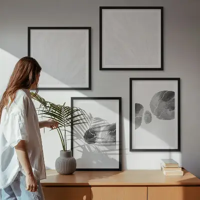 Galería de pared con diseño de salpicaduras de pintura de arte abstracto
