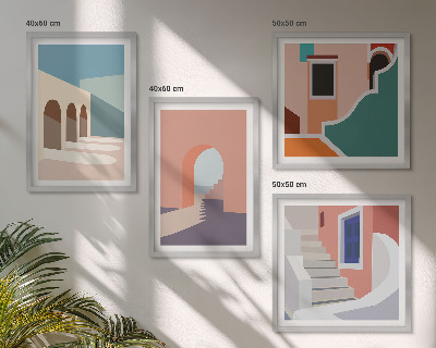 Set de cuadros modernos para salón Gráficos minimalistas en tonos pastel