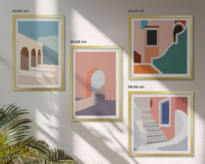 Set de cuadros modernos para salón Gráficos minimalistas en tonos pastel