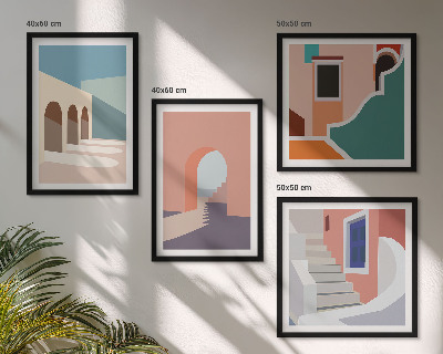 Set de cuadros modernos para salón Gráficos minimalistas en tonos pastel