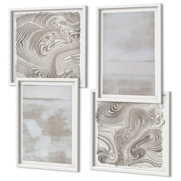 Set de 4 cuadros para salón Texturas desgastadas de estilo moderno