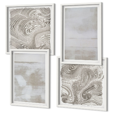 Set de 4 cuadros para salón Texturas desgastadas de estilo moderno