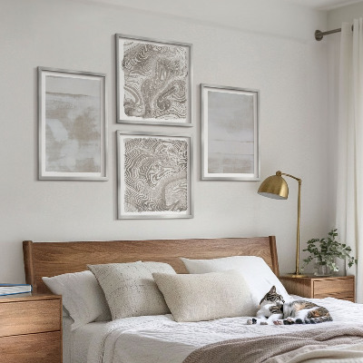 Set de 4 cuadros para salón Texturas desgastadas de estilo moderno