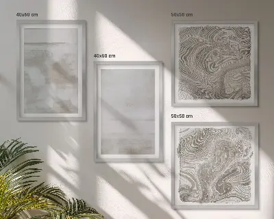 Set de 4 cuadros para salón con diseño de texturas desgastadas de estilo moderno
