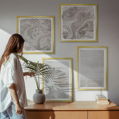 Set de 4 cuadros para salón Texturas desgastadas de estilo moderno