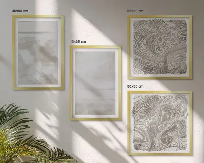 Set de 4 cuadros para salón con diseño de texturas desgastadas de estilo moderno