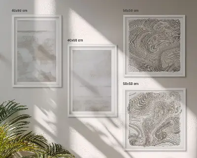 Set de 4 cuadros para salón con diseño de texturas desgastadas de estilo moderno