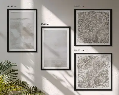 Set de 4 cuadros para salón con diseño de texturas desgastadas de estilo moderno