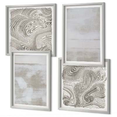 Set de 4 cuadros para salón Texturas desgastadas de estilo moderno