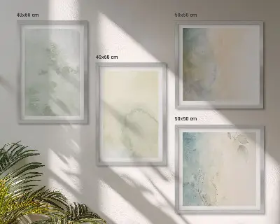 Galería de pared con textura de lienzo de acuarela pastel