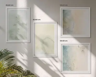 Galería de pared con textura de lienzo de acuarela pastel