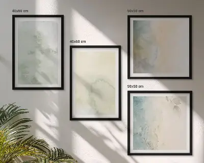 Galería de pared con textura de lienzo de acuarela pastel