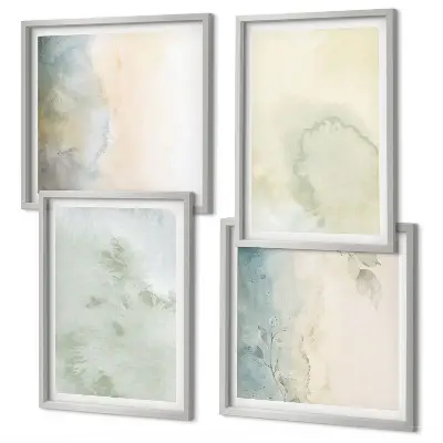 Galería de pared con textura de lienzo de acuarela pastel