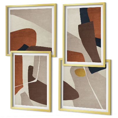 Set de cuadros modernos para salón Formas modernas abstractas