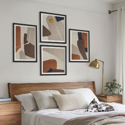 Set de cuadros modernos para salón Formas modernas abstractas