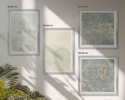 Set de 4 cuadros para salón Pinturas de acuarela en tonos pastel sobre lienzo
