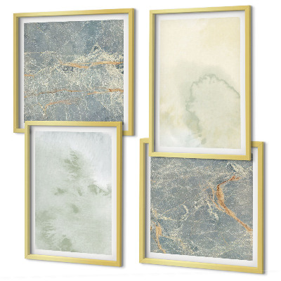 Set de 4 cuadros para salón Pinturas de acuarela en tonos pastel sobre lienzo