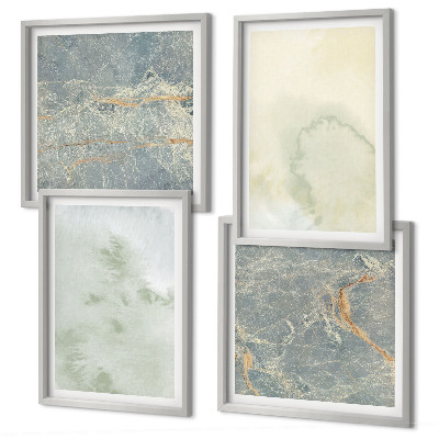 Set de 4 cuadros para salón Pinturas de acuarela en tonos pastel sobre lienzo