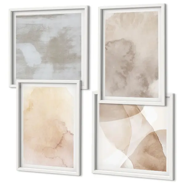 Galería de pared con texturas cálidas de acuarela pastel