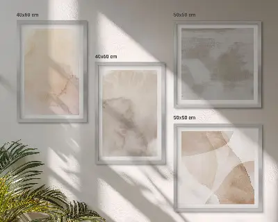 Galería de pared con texturas cálidas de acuarela pastel