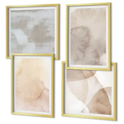 Galería de pared con texturas cálidas de acuarela pastel