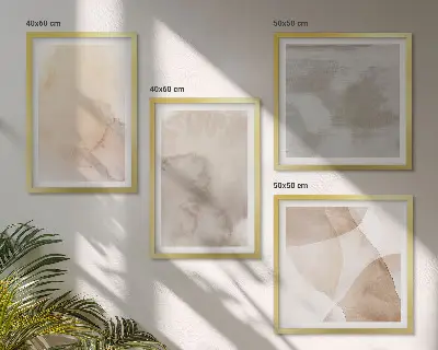 Galería de pared con texturas cálidas de acuarela pastel