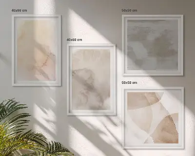 Galería de pared con texturas cálidas de acuarela pastel