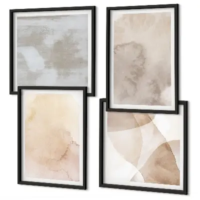 Galería de pared con texturas cálidas de acuarela pastel