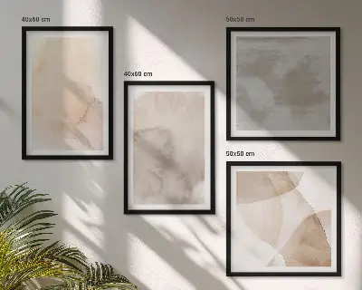 Galería de pared con texturas cálidas de acuarela pastel