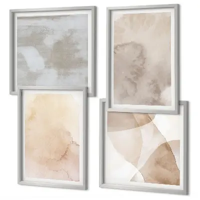 Galería de pared con texturas cálidas de acuarela pastel
