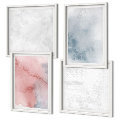 Set de 4 cuadros para salón Texturas de acuarela en tonos pastel