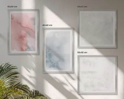 Set de 4 cuadros para salón con diseño de texturas de acuarela en tonos pastel
